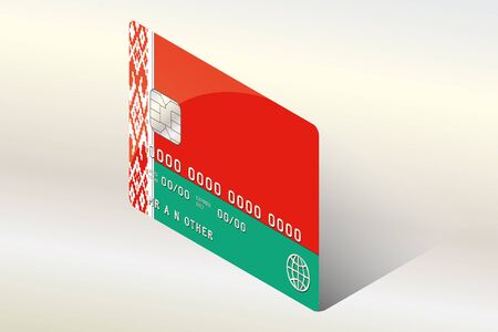 A 3D Isometric Flag Illustration of the country of  Belarusのイラスト素材