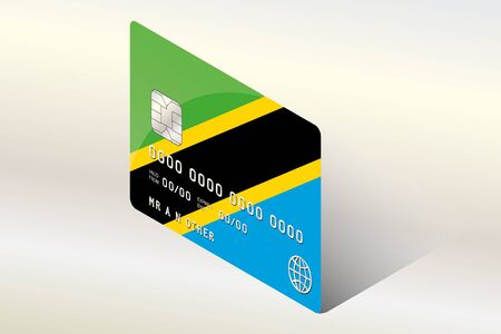 A 3D Isometric Flag Illustration of the country of  Tanzaniaのイラスト素材