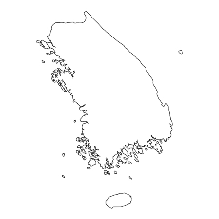 A High detailed Outline of the country of  SouthKoreaのイラスト素材
