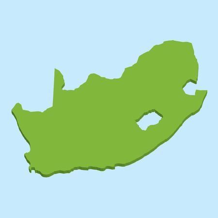 A 3D map on blue water background of  South Africaのイラスト素材