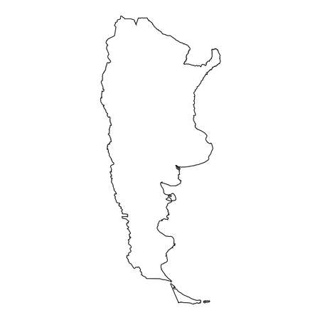 A High detailed Outline of the country of  Argentinaのイラスト素材