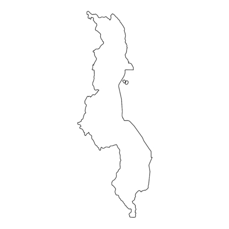 A High detailed Outline of the country of  Malawiのイラスト素材