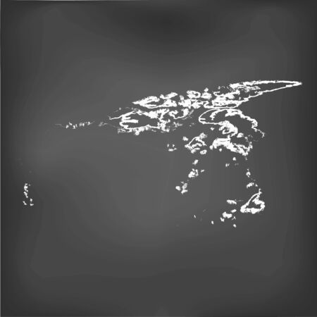 A Chalked map on a chalk board of  Finlandのイラスト素材