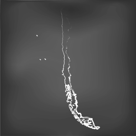 A Chalked map on a chalk board of  Chileのイラスト素材