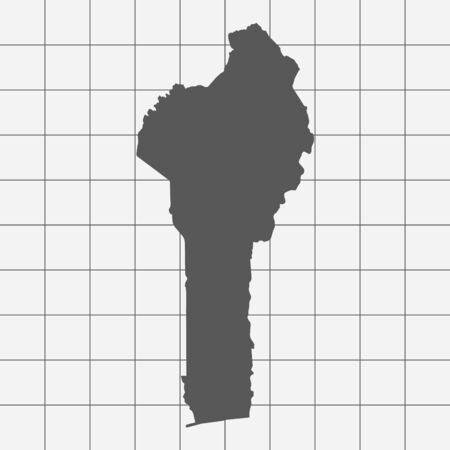 Squared Paper with the Shape of the Country of   Beninのイラスト素材