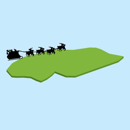 A 3D map on blue water with Santa background of  Bahamasのイラスト素材