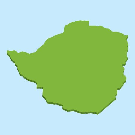 A 3D map on blue water background of  Zimbabweのイラスト素材