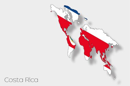 A 3D Isometric Flag Illustration of the country of  Costa Ricaの写真素材