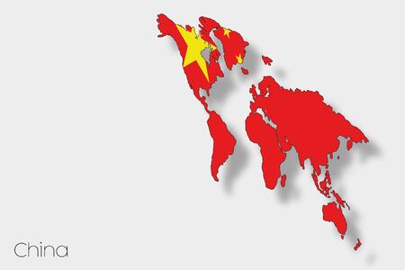 A 3D Isometric Flag Illustration of the country of  Chinaの写真素材