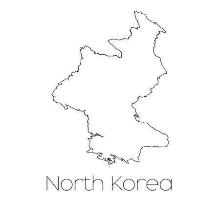 A Country Shape isolated on background of the country of North Koreaの写真素材