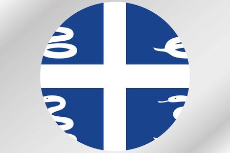 A Flag Illustration within a circle of the country of  Martiniqueの写真素材