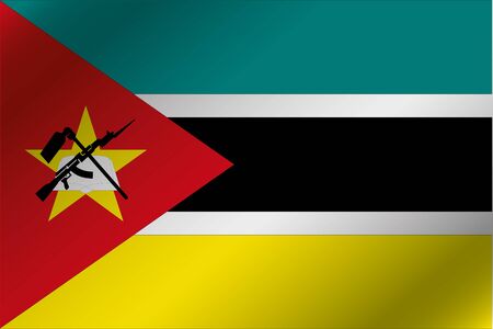 A 3D Wavy Flag Illustration of the country of  Mozambiqueの写真素材