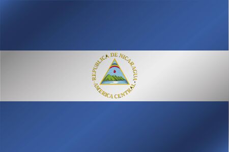 A 3D Wavy Flag Illustration of the country of  Nicaraguaの写真素材