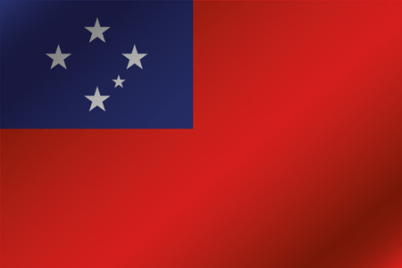 A 3D Wavy Flag Illustration of the country of  Western Samoaの写真素材