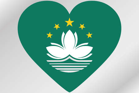 A Flag Illustration of a heart with the flag of  Macauの写真素材