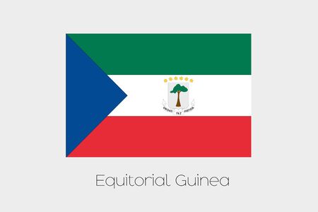 An Illustration of the flag, with name, of the country of Equitorial Guineaの写真素材