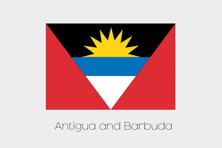 An Illustration of the flag, with name, of the country of Antigua and Barbudaの写真素材