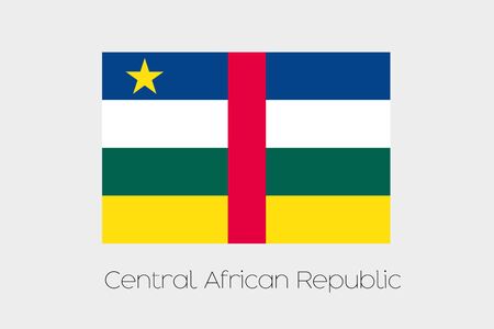 An Illustration of the flag, with name, of the country of Central African Republicの写真素材