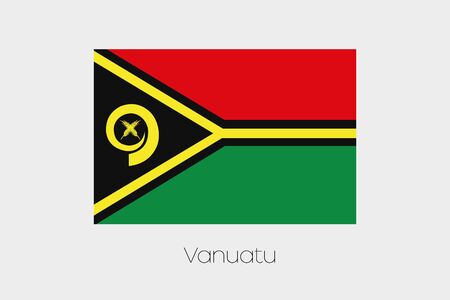 An Illustration of the flag, with name, of the country of Vanuatuの写真素材