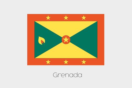 An Illustration of the flag, with name, of the country of Grenadaの写真素材