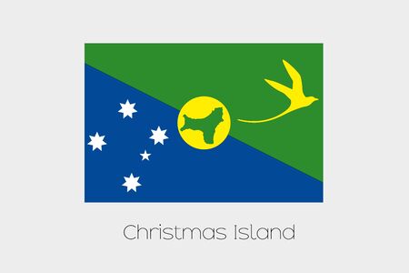An Illustration of the flag, with name, of the country of Christmas Islandの写真素材