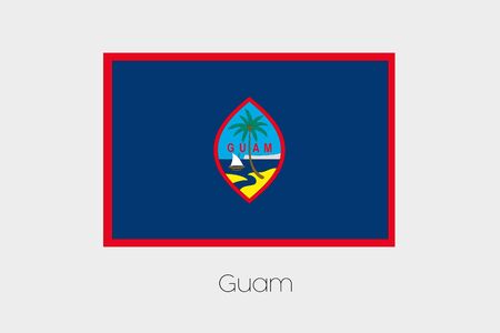 An Illustration of the flag, with name, of the country of Guamの写真素材