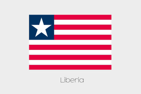 An Illustration of the flag, with name, of the country of Liberiaの写真素材