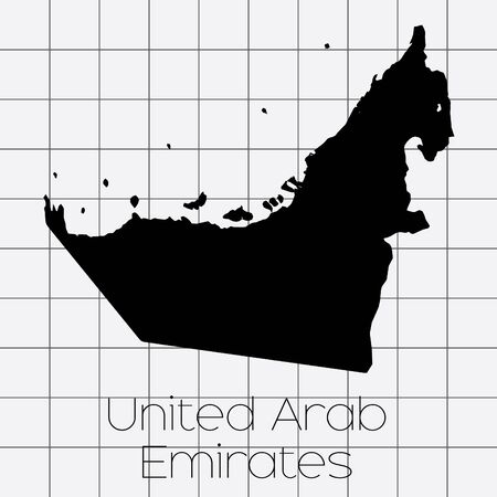 A Squared Background with the country shape of United Arab Emiratesの写真素材