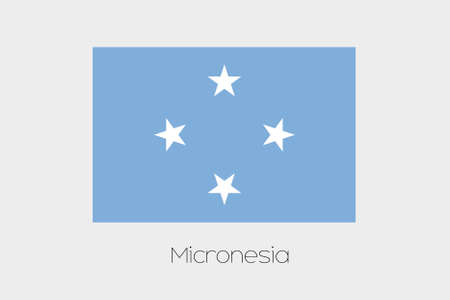 An Illustration of the flag, with name, of the country of Micronesiaの写真素材