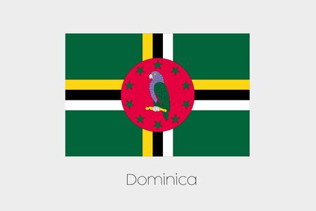 An Illustration of the flag, with name, of the country of Dominicaの写真素材