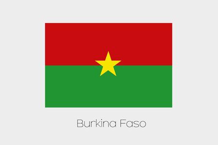 An Illustration of the flag, with name, of the country of Burkina Fasoの写真素材