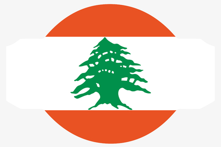A Flag Illustration within a Sign of the country of  Lebanonの写真素材