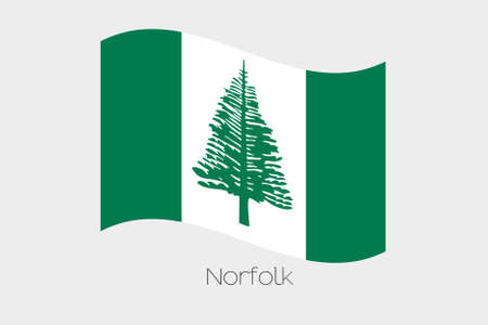 A 3D Waving Flag Illustration of the country of  Norfolkの写真素材