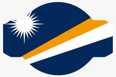 A Flag Illustration within a Sign of the country of  Marshall Islandsの写真素材