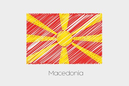 A Scribbled Flag Illustration of the country of Macedoniaの写真素材
