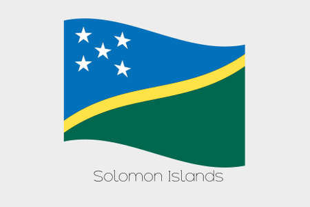 A 3D Waving Flag Illustration of the country of  Solomon Islandsの写真素材