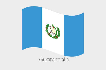 A 3D Waving Flag Illustration of the country of  Guatemalaの写真素材