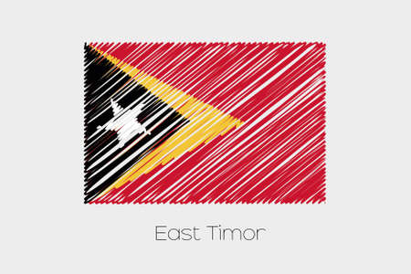 A Scribbled Flag Illustration of the country of East Timorの写真素材