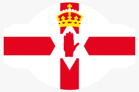 A Flag Illustration within a Sign of the country of  Northern Irelandの写真素材