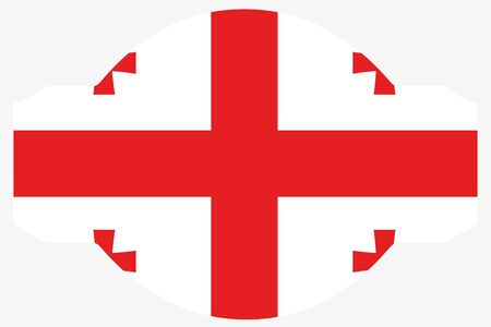 A Flag Illustration within a Sign of the country of  Georgiaの写真素材