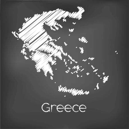 A Scribbled Map of the country of  Greeceの写真素材