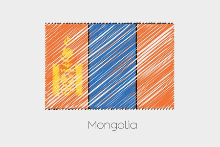 A Scribbled Flag Illustration of the country of Mongoliaの写真素材