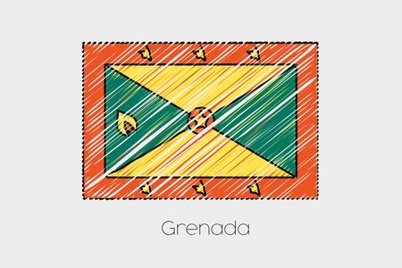 A Scribbled Flag Illustration of the country of Grenadaの写真素材