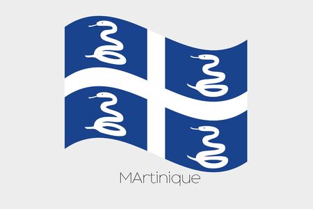 A 3D Waving Flag Illustration of the country of  Martiniqueの写真素材