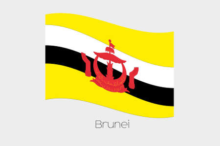 A 3D Isometric Flag Illustration of the country of  Bruneiの写真素材