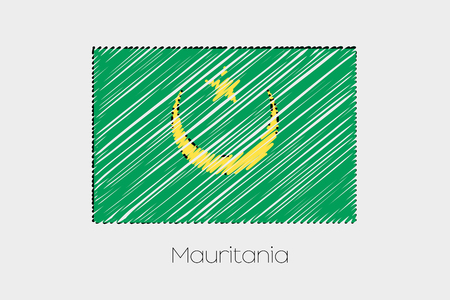 A Scribbled Flag Illustration of the country of Mauritaniaの写真素材