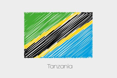 A Scribbled Flag Illustration of the country of Tanzaniaの写真素材