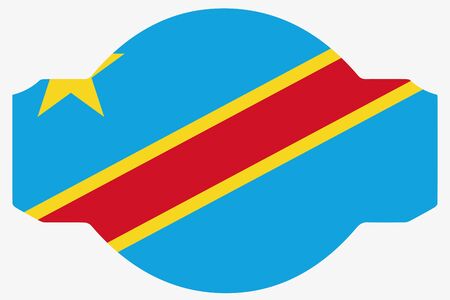 A Flag Illustration within a Sign of the country of  Democratic Republic of Congoの写真素材