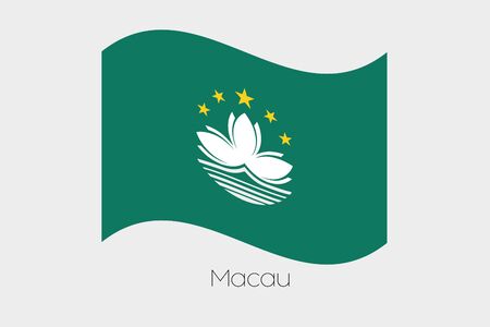 A 3D Waving Flag Illustration of the country of  Macauの写真素材