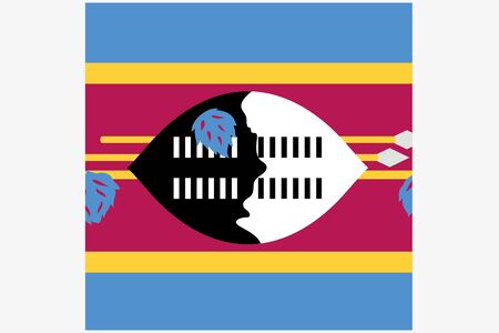 A Square Flag Illustration of the country of Swazilandの写真素材